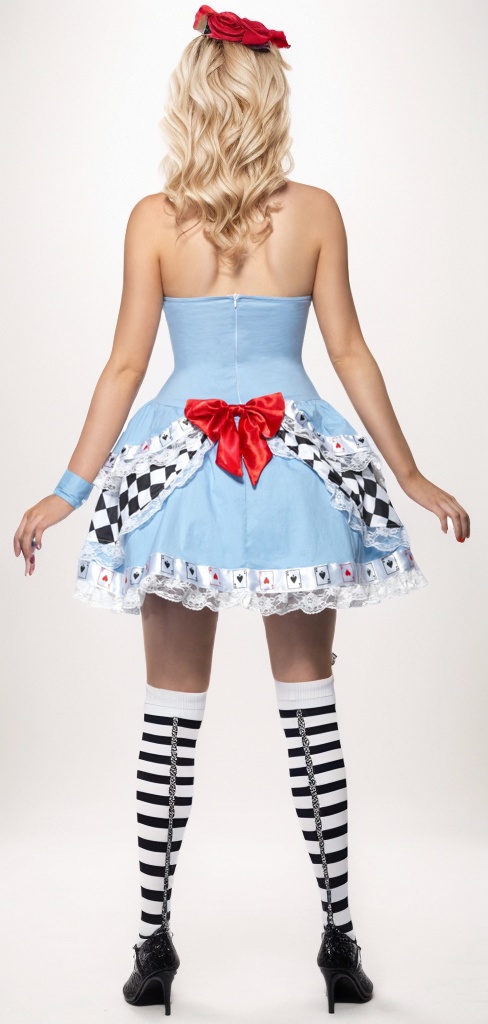 F1305 Party Clown Adult Costume Fashion Cosplay Halloween Dress Fancy Dress